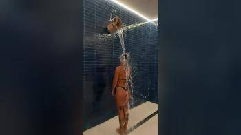 video of bucket dump in shower