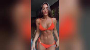 video of hot body orange bikini