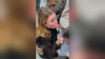 video of horny and drunk girl gives oral on public transport