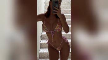 video of nice body floral bikini