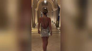 video of backless sparkly dress nice