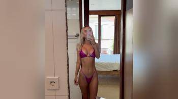 video of hoy body purple bikini