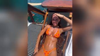 video of hot body orange bikini