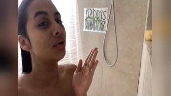 video of Latino does webcam in the shower