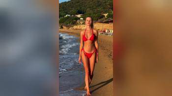 video of hot body red bikini