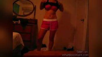 video of Hot chick strips 