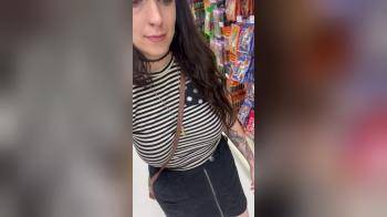 video of Hairy pussy flash at the Dollar Store