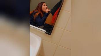 video of BBC blowjob in a public restroom