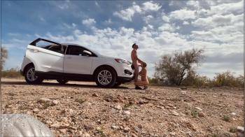 video of Almost Caught having Rough Sex in the Desert next to the Road