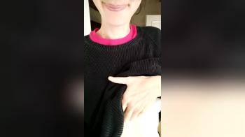 video of Cute nerd babe flashes her tits on camera