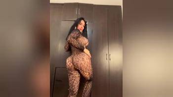 video of Latina in lace bodysuit