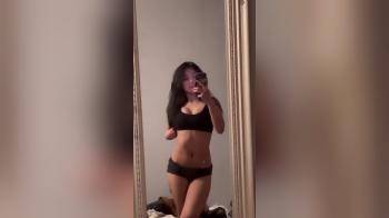 video of hot asian girl in her underwear showing sexy body