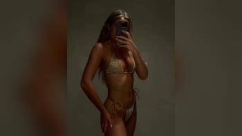 video of shiny bikini mirror selfie