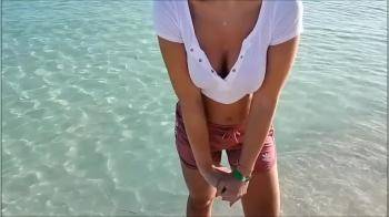 video of Shows Tits on the Beach