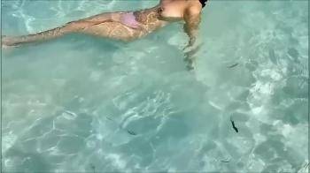 video of Topless in the Water in the Sea