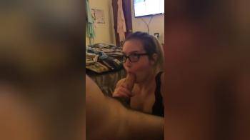 video of nerdy beauty gives amazing blowjob