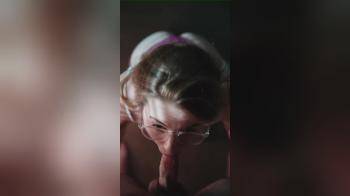 video of nerdy girl swallowing cum