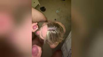 video of Hot blonde getting a double facial