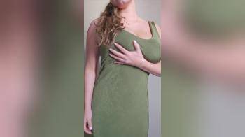 video of green dress full of tits