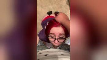 video of emo redhead cute teen blowjob with big load on glasses