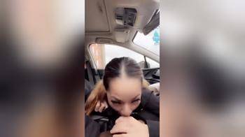 video of light skinned ebony gives great head in the car