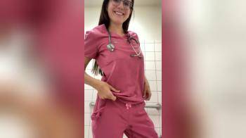 video of cute nurse flashing at work