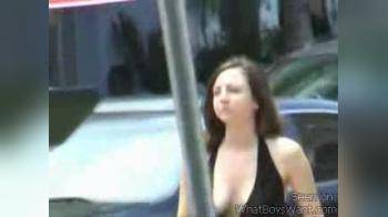 video of loose blouse clevage