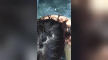 video of GF eats a load in the swimming pool