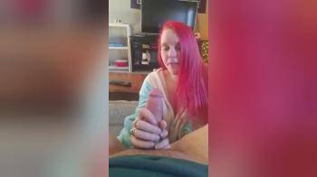 video of Emo bright red haired big cock blow and swallow