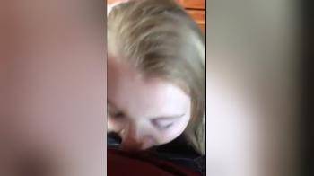 video of blue eyed blonde deepthroating