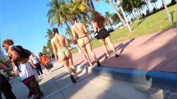 video of guy creeps on ass in south beach