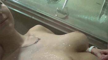 video of Shower edns with cumshot on her chest