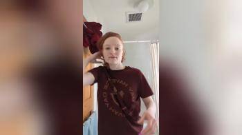 video of Sexy ginger drops perky tits for you