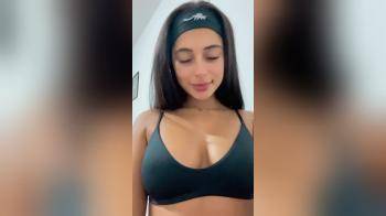 video of Cute Latina showing off her workout outfit and more