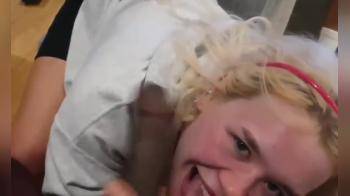 video of Blonde babe suck bbc in front of here friends