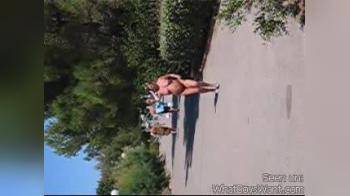 video of girl runns naked outside