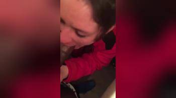 video of Girl sucking bbc in a public restroom