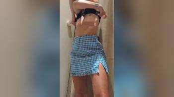 video of Girl with pointy tits changing