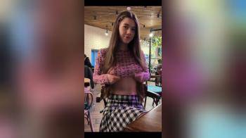 video of Coffee, cake, and pop your tits out