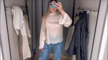 video of 18 Year old Cute Girl trying Transparent Clothes