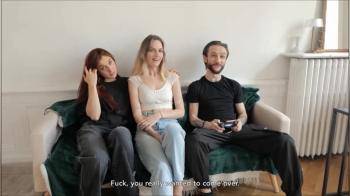 video of Two French Goddess Share a Lucky Man