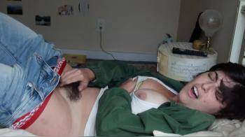 video of Going to town on her own pussy
