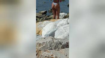 video of Jiggly booty filmed on the beach
