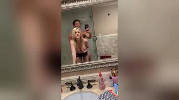 video of Hot Blonde With Brand New Implants Gets Fucked In A Bathroom Secretly At A Party