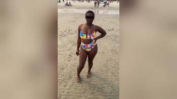 video of Hot Black woman on the beach