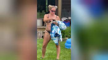 video of Wife in lingerie outdoors
