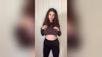 video of Brunette without underwears undressing