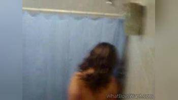 video of Chick in bathroom
