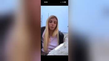 video of Blonde showing her big boobs