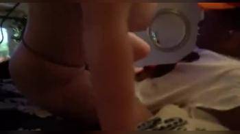 video of White girl with huge tits fucking a black guy